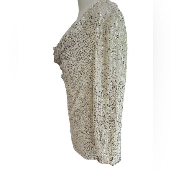 Alex Evenings Womens Sequined
Cowlneck Blouse, size M - Picture 6 of 8